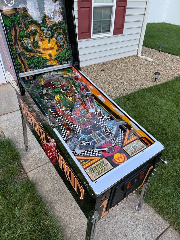 Pinball restoration playfield detail